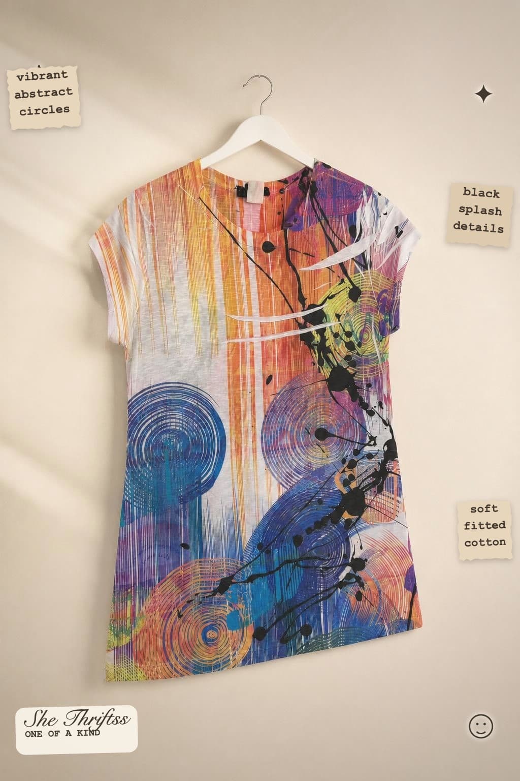 Abstract print short-sleeve relaxed tee