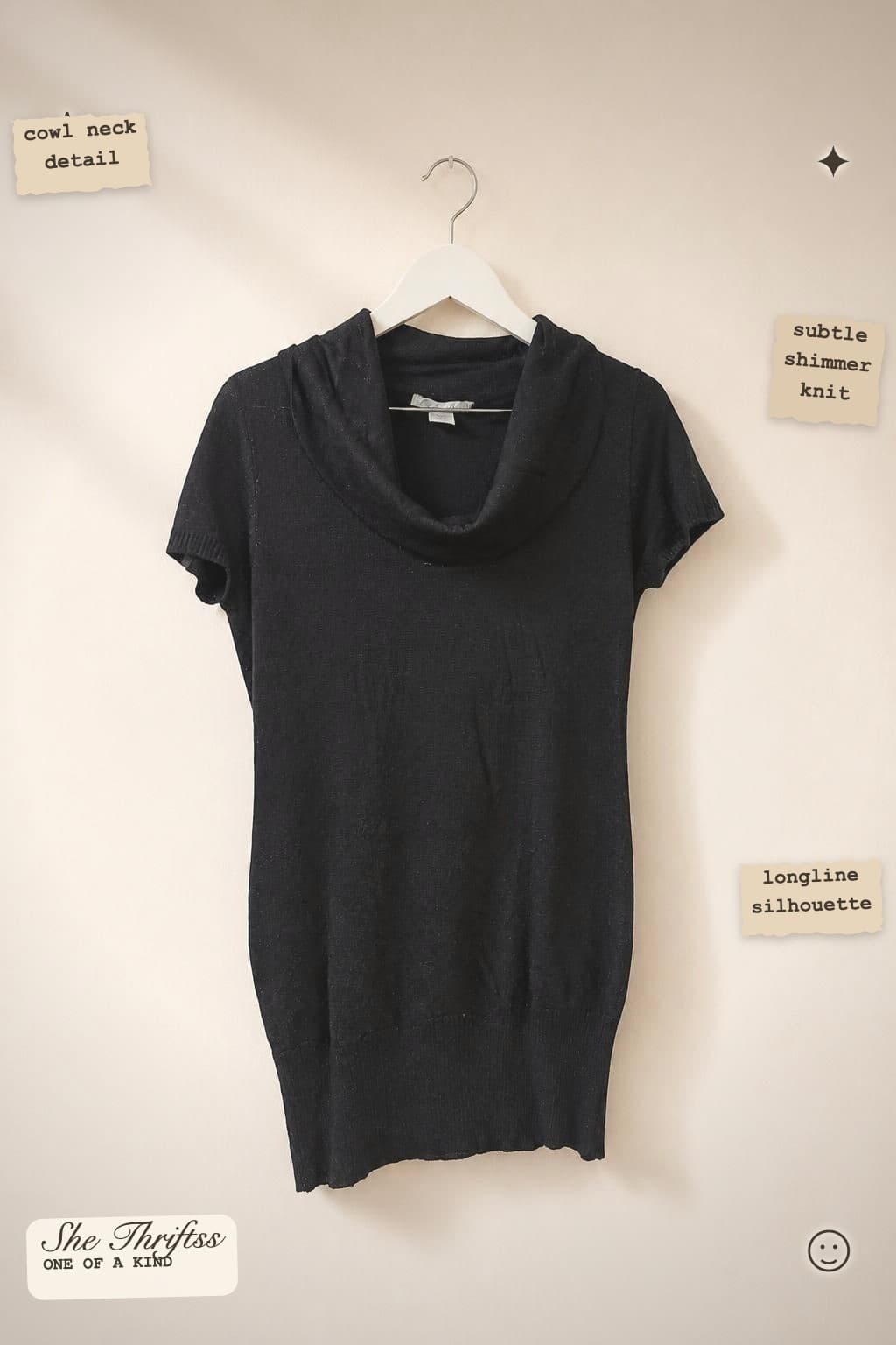 Black cowl neck tunic