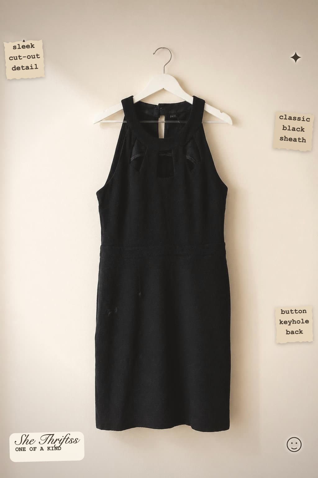 Black cut-out sheath dress