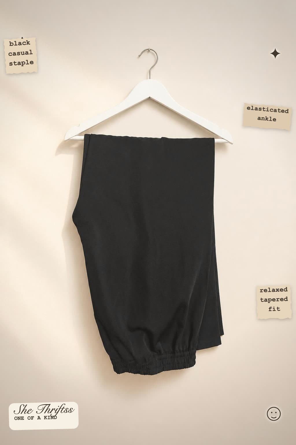 Black elasticated joggers