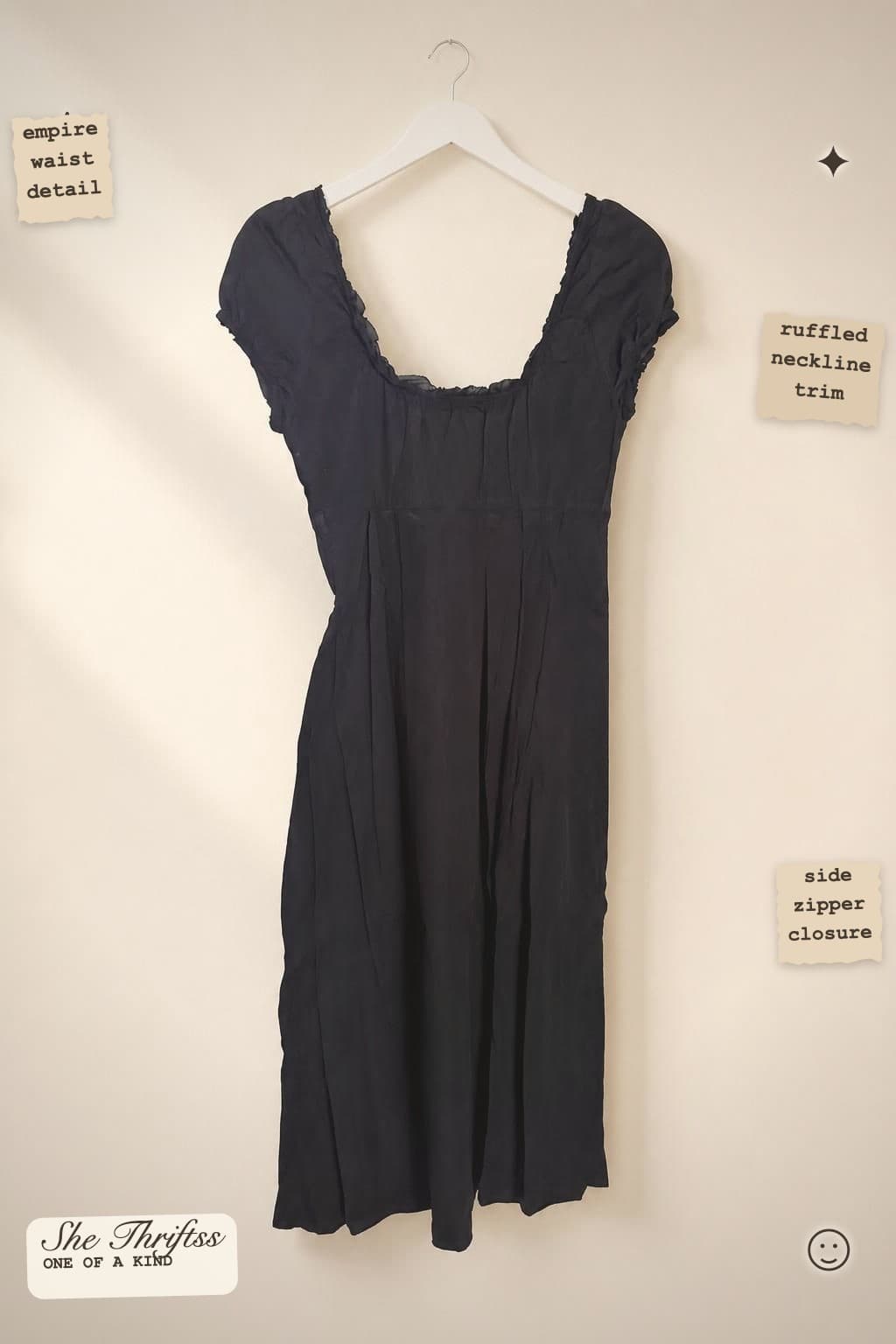 Black empire waist dress