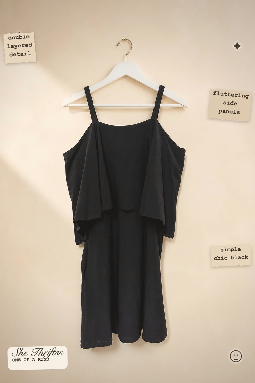 Black layered camisole dress