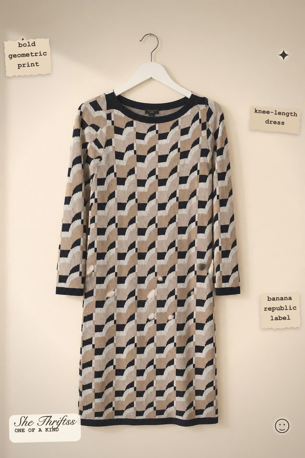 Bodycon Geometric pattern knit dress
