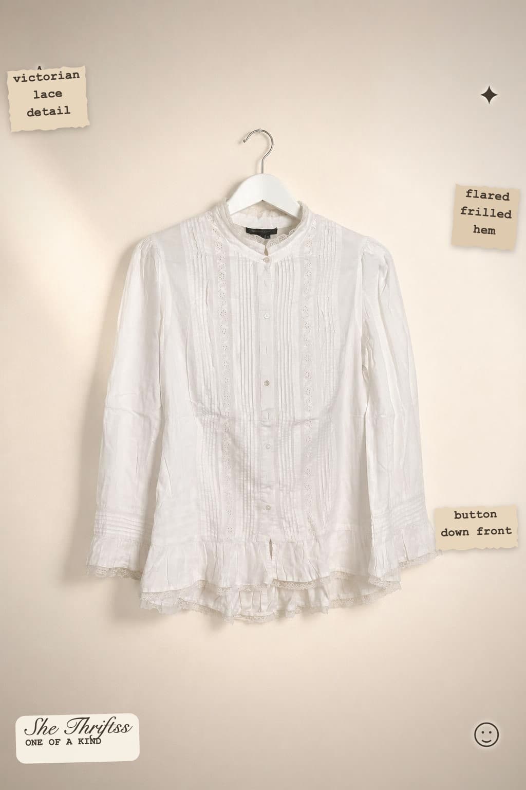 Victorian pintuck lace blouse