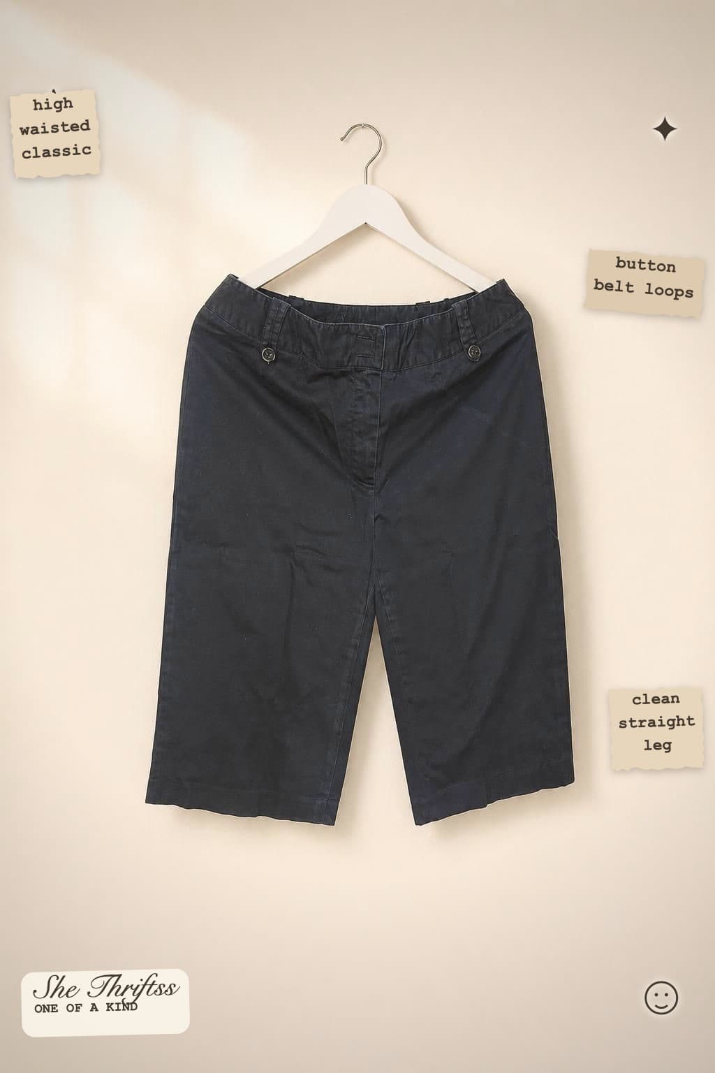 High waist black bermuda shorts
