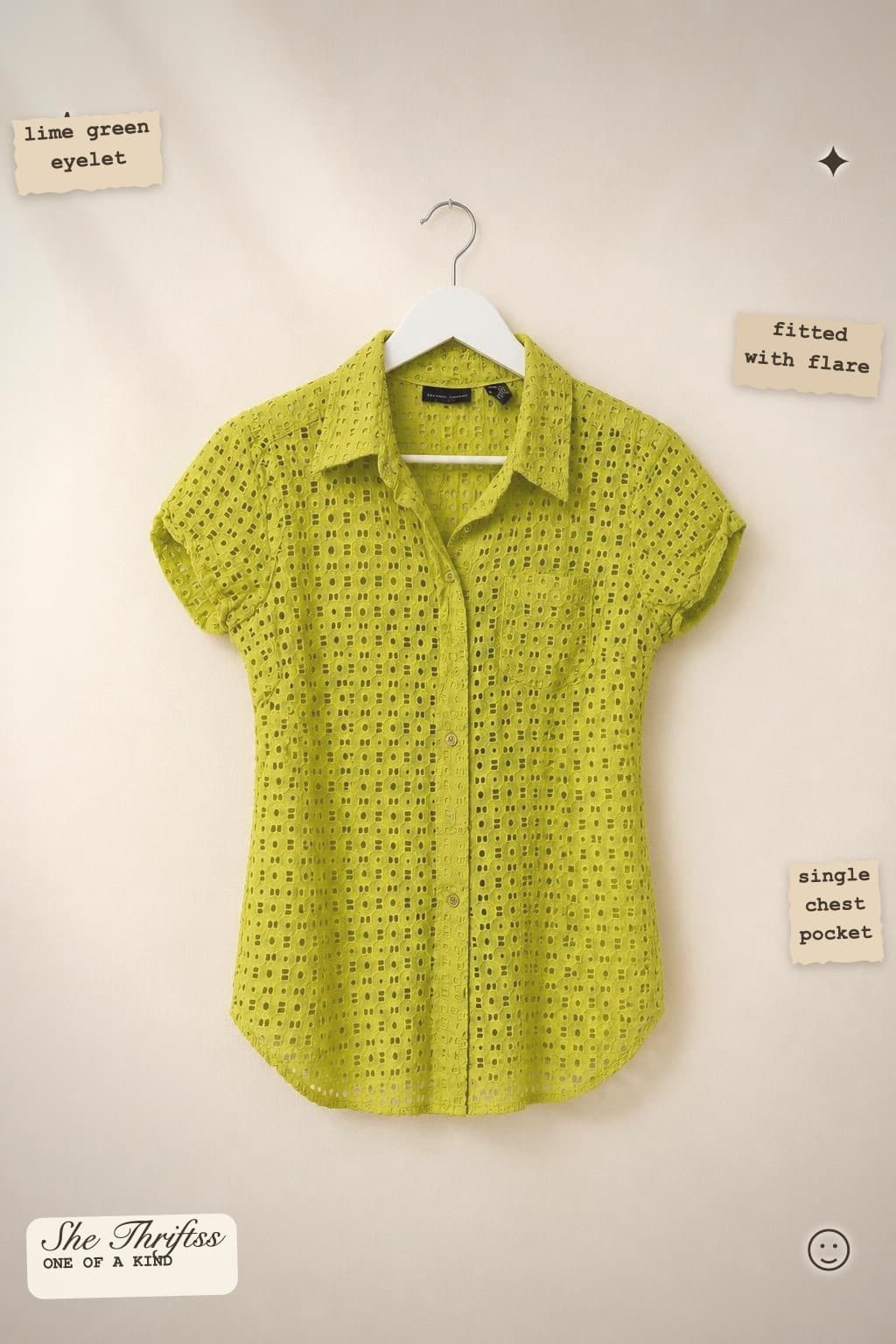 Lime eyelet shirt