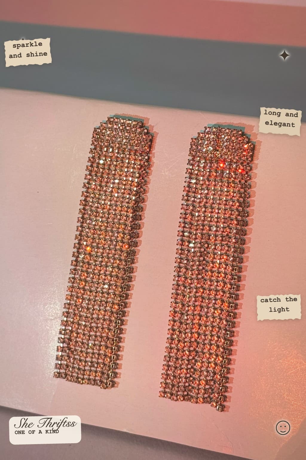 Long Rhinestone Earrings