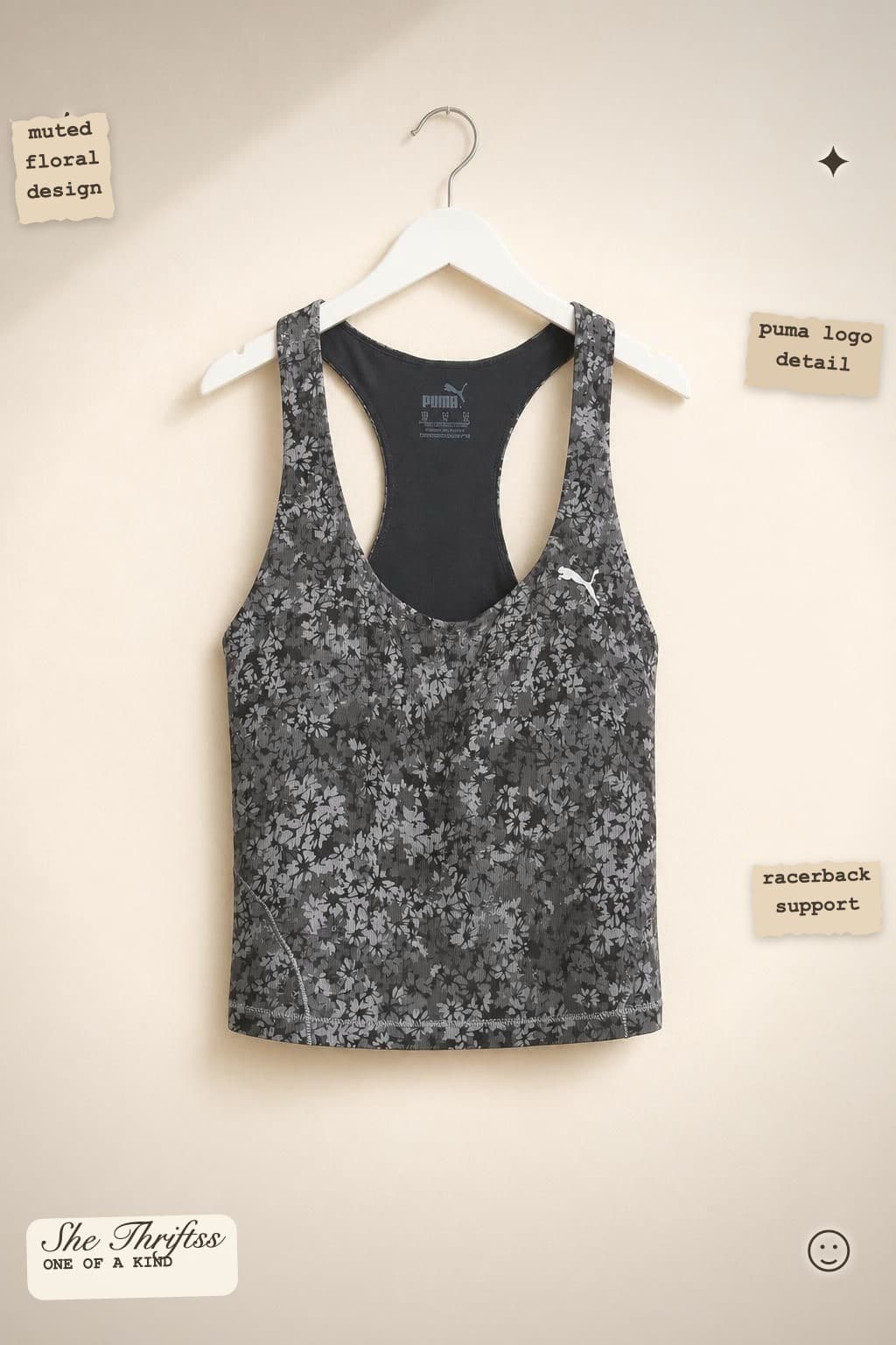 Padded Floral racerback sports bra-top