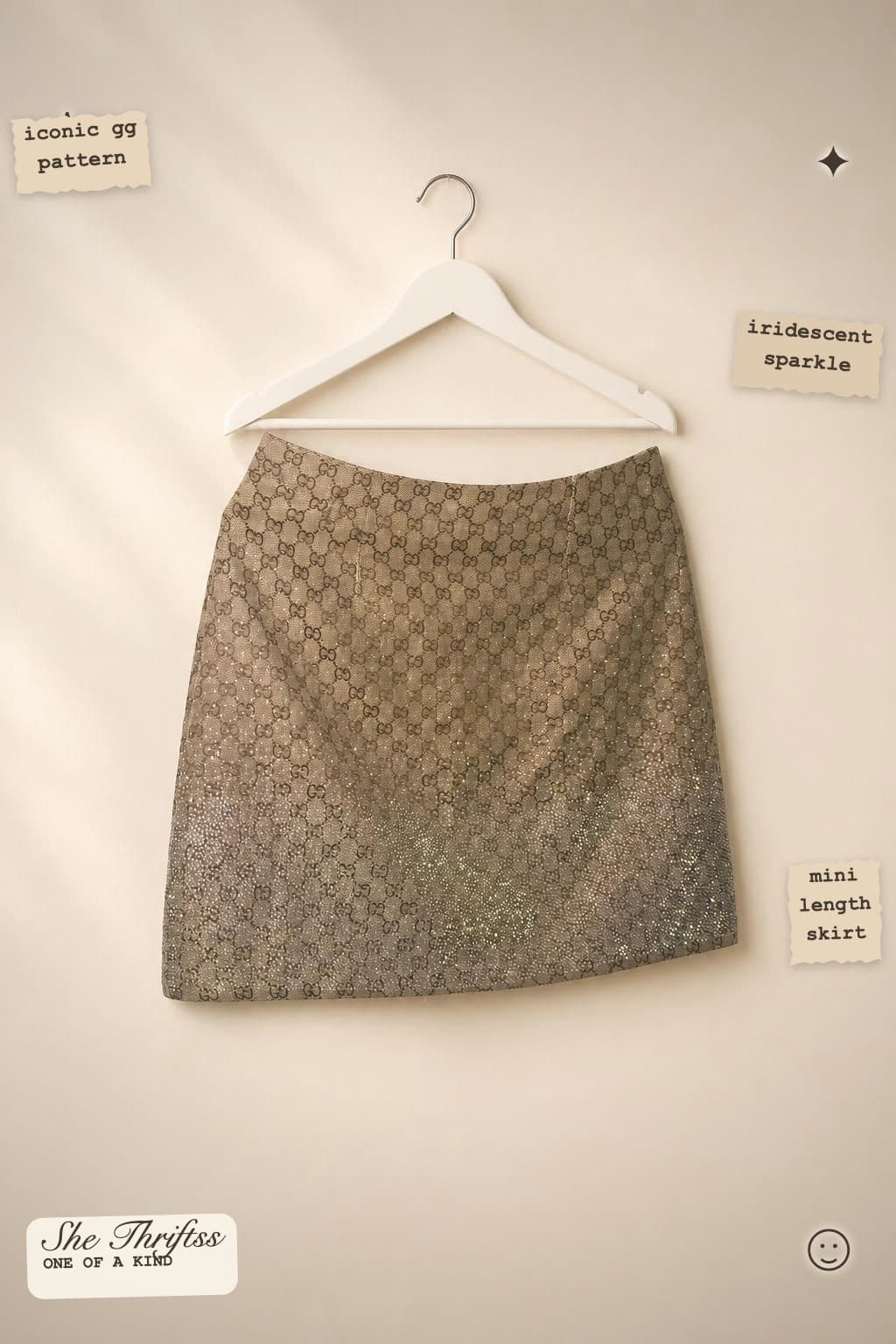 Sequin logo mini skirt