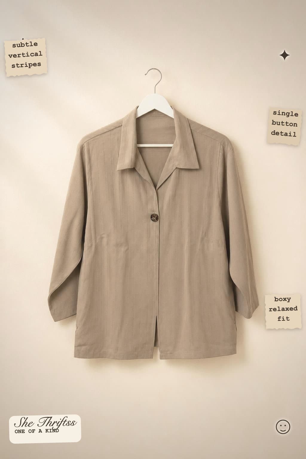 Taupe single-button blazer