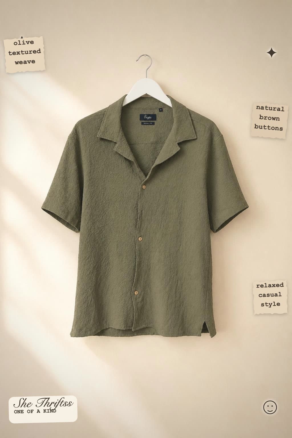 Textured olive shirt