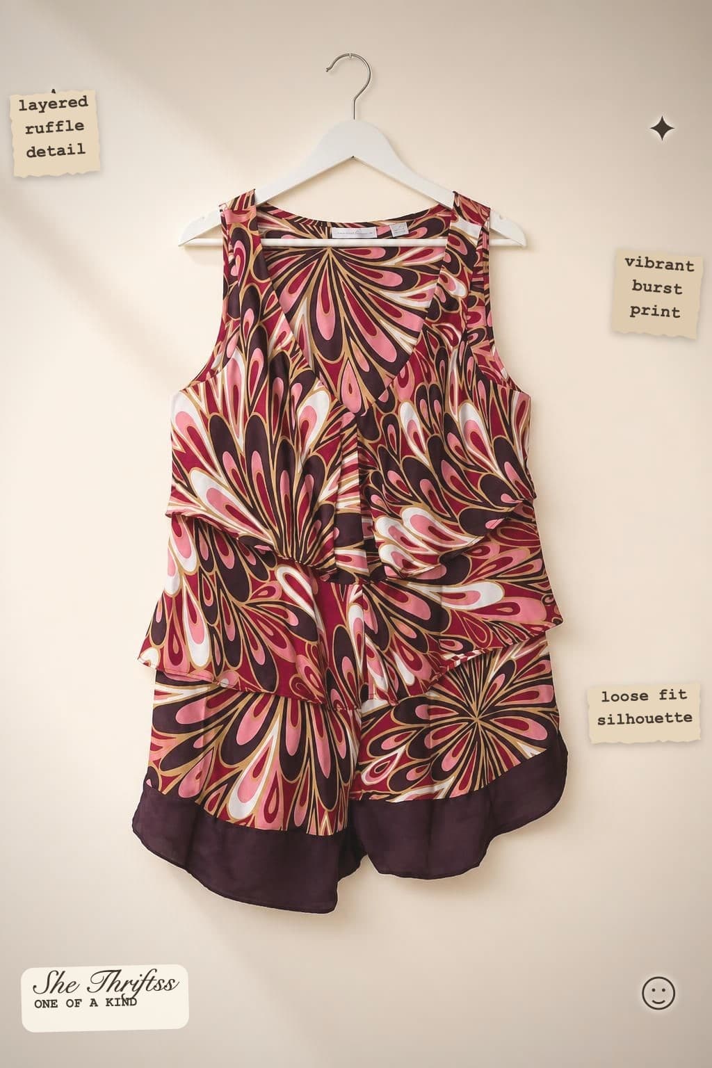 Y2K Inspired Layered graphic print sleeveless top